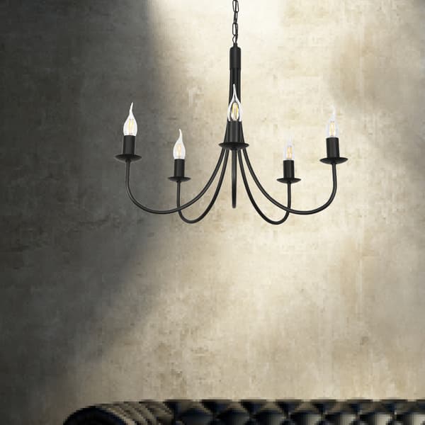 Traditionell taklampa, ljusstake, svart, LUMEN NEGRO 14-880