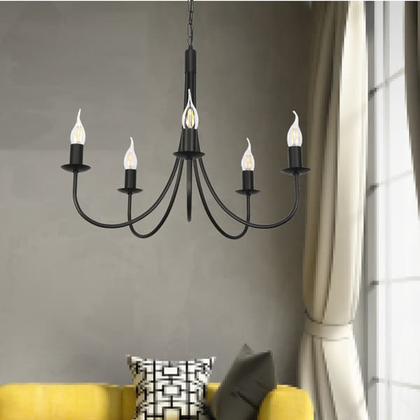 Traditionell taklampa, ljusstake, svart, LUMEN NEGRO 14-880