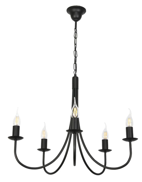 Traditionell taklampa, ljusstake, svart, LUMEN NEGRO 14-880