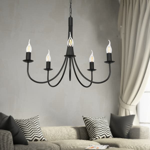 Traditionell taklampa, ljusstake, svart, LUMEN NEGRO 14-880