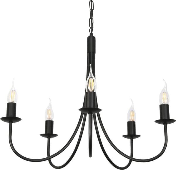 Traditionell taklampa, ljusstake, svart, LUMEN NEGRO 14-880
