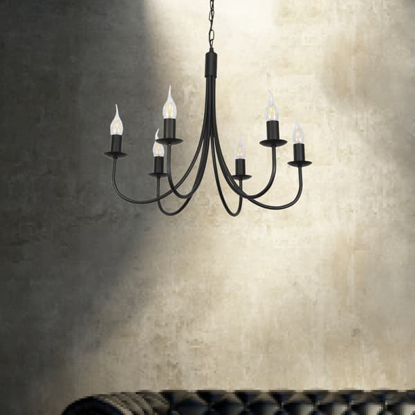 Traditionell taklampa, ljusstake, svart, LUMEN NEGRO 14-886