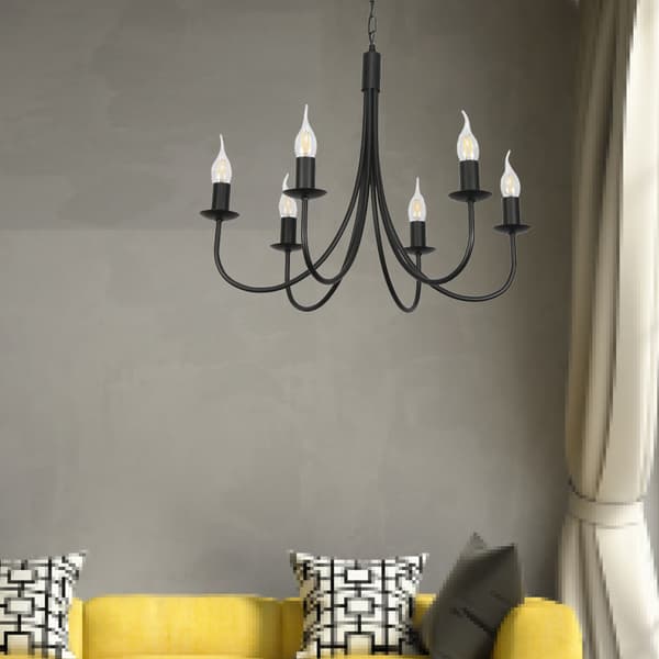 Traditionell taklampa, ljusstake, svart, LUMEN NEGRO 14-886