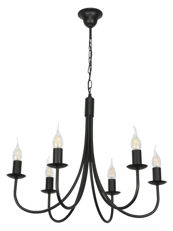 Traditionell taklampa, ljusstake, svart, LUMEN NEGRO 14-886