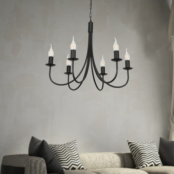 Traditionell taklampa, ljusstake, svart, LUMEN NEGRO 14-886