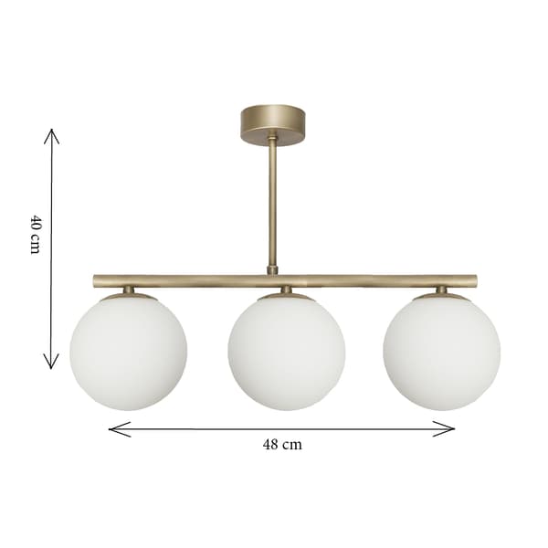 Lofthængende lampe med glasskærme og kugler E14 LED titan patina 14-909