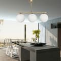 Miniatyrbillede 2 af 6: Lofthængende lampe med glasskærme og kugler E14 LED titan patina 14-909