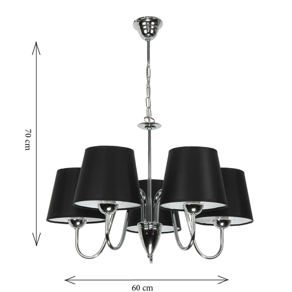 Krom pendellampa med vit skärm DAGMA NEGRO 14-739