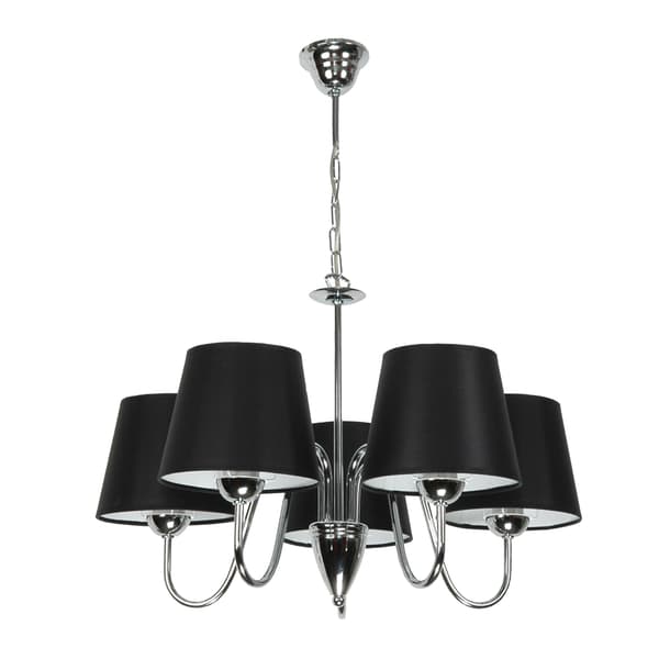 Krom pendellampa med vit skärm DAGMA NEGRO 14-739