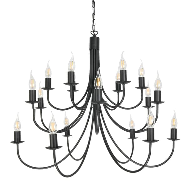 Traditionell taklampa med hängande ljuskrona svart LUMEN NEGRO 14-880/18