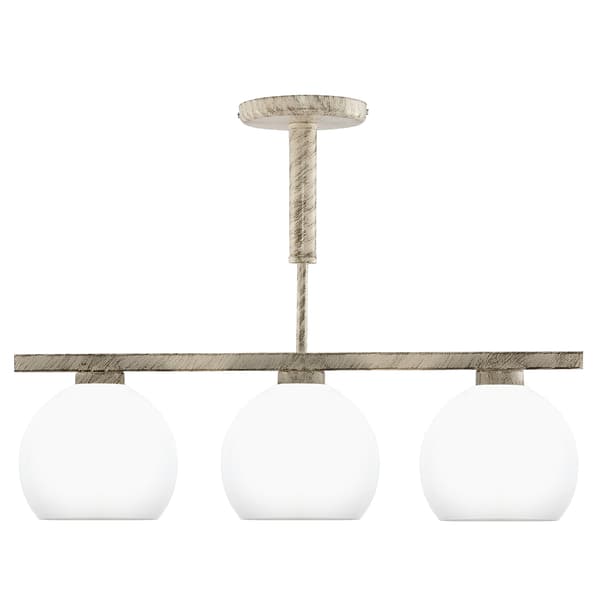 LOFTSLAMPE, PLAFON, LYKRONE, GLASSKÆRM, TETRA ECRU 9-612