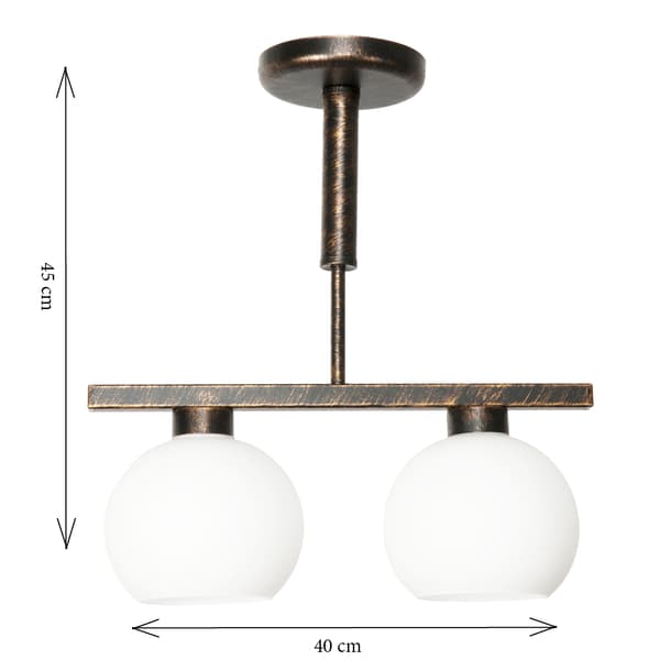 LOFTSLAMPE, PLAFON, LYKRONE, GLASLAMPESKÆRM TETRA KOFI 9-968