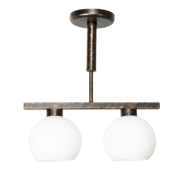 LOFTSLAMPE, PLAFON, LYKRONE, GLASLAMPESKÆRM TETRA KOFI 9-968