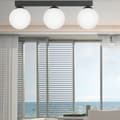 Miniatyrbild 4 av 6: Taklampa industriell loft svart lampskärm vitt glas E14 ARIAL 13-352
