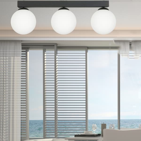 Taklampa industriell loft svart lampskärm vitt glas E14 ARIAL 13-352