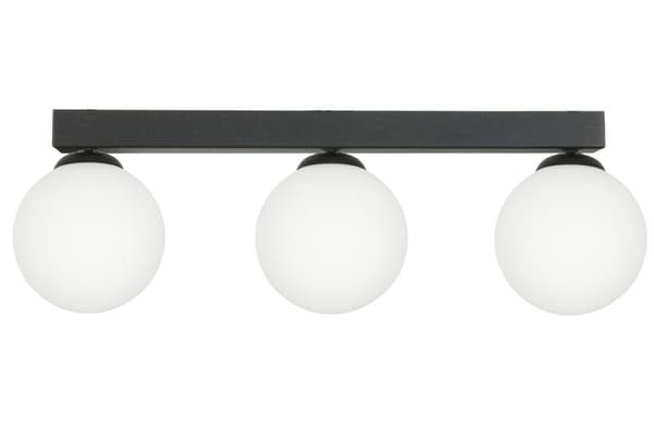 Taklampa industriell loft svart lampskärm vitt glas E14 ARIAL 13-352