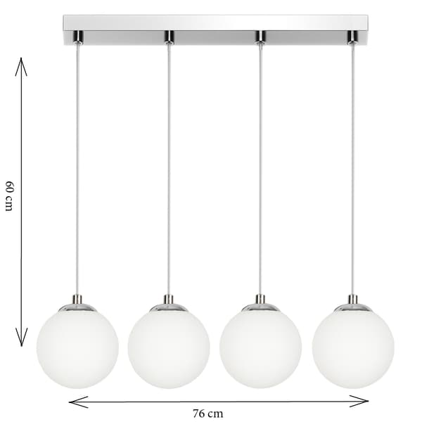 Lofthængende lampe, glaslampe, kugle, LED E14, PELOTE 14-391