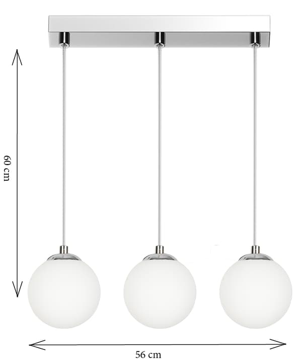 Lofthængende lampe, glaslampe, kugle, LED E14, PELOTE 14-392