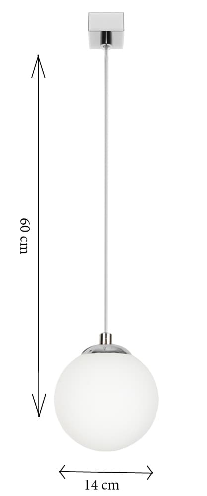 KROM LOFTHÆNGELAMPE MED GLASSKÆRM KUGLET HVID LED LEPE 13-575