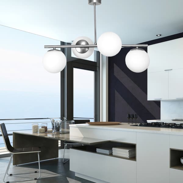 TAKHÄNGANDE LAMPA LJUSKRONOR GLASSKÄRMAR BOLLAR E14 LED TITANSILVER 14-910