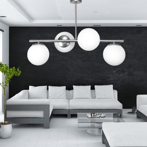 TAKHÄNGANDE LAMPA LJUSKRONOR GLASSKÄRMAR BOLLAR E14 LED TITANSILVER 14-910