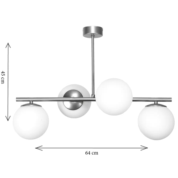 TAKHÄNGANDE LAMPA LJUSKRONOR GLASSKÄRMAR BOLLAR E14 LED TITANSILVER 14-910