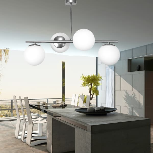 TAKHÄNGANDE LAMPA LJUSKRONOR GLASSKÄRMAR BOLLAR E14 LED TITANSILVER 14-910