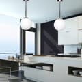 Miniatyrbillede 4 af 6: LOFTSLAMPE KROM GLASLAMPER MAT CALIPSO 14-925