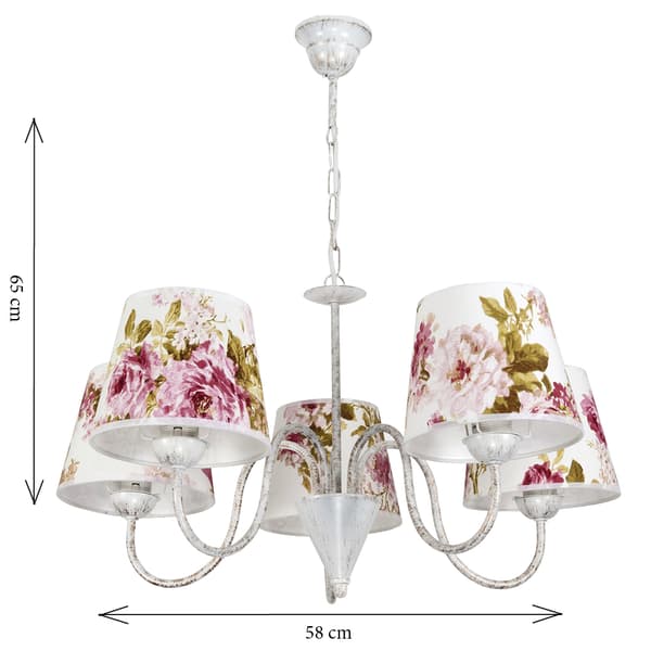 TAKLAMPA, LJUSKRONASKÄRMA ROSE LED E27 IZA 12-180