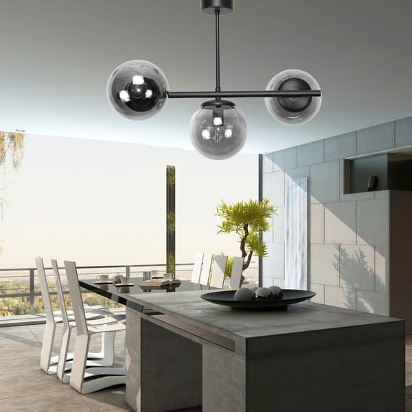 TAKHÄNGANDE LAMPA LJUSKRONOR GLASSKÄRMAR BOLLAR GRAFIT E14 LED TITAN NEGRO 14-932