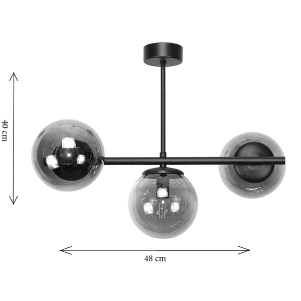 TAKHÄNGANDE LAMPA LJUSKRONOR GLASSKÄRMAR BOLLAR GRAFIT E14 LED TITAN NEGRO 14-932
