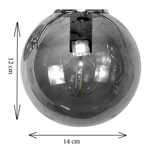 TAKHÄNGANDE LAMPA LJUSKRONOR GLASSKÄRMAR BOLLAR GRAFIT E14 LED TITAN NEGRO 14-932
