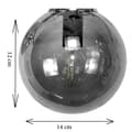 Miniatyrbild 6 av 6: TAKHÄNGANDE LAMPA LJUSKRONOR GLASSKÄRMAR BOLLAR GRAFIT E14 LED TITAN NEGRO 14-932