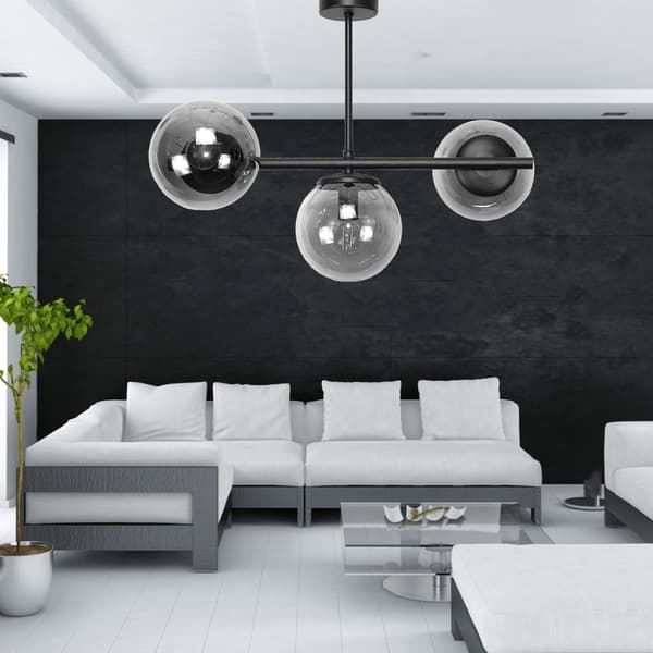 TAKHÄNGANDE LAMPA LJUSKRONOR GLASSKÄRMAR BOLLAR GRAFIT E14 LED TITAN NEGRO 14-932