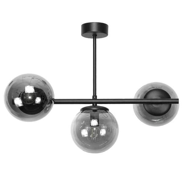 TAKHÄNGANDE LAMPA LJUSKRONOR GLASSKÄRMAR BOLLAR GRAFIT E14 LED TITAN NEGRO 14-932