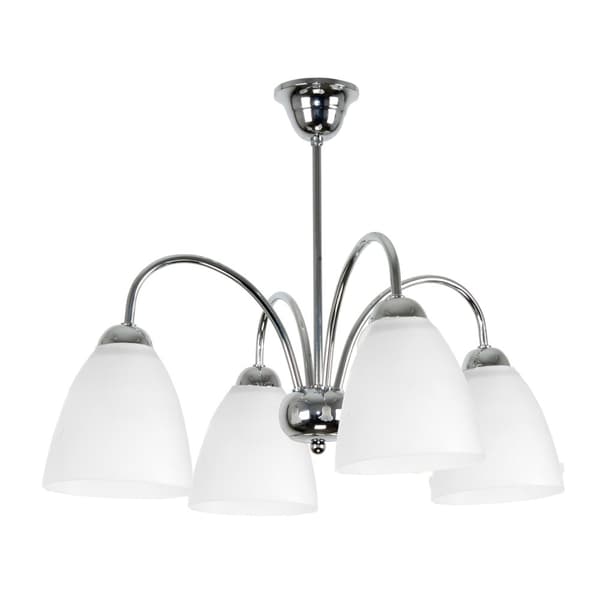 Loftlampe med kromskærm, hvid til stue BEN 7-251