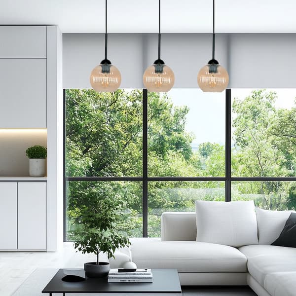 SVART HÄNGANDE TAKLAMPA, BÄRNSTÄRKT GLASLAMPA, VERTIKALT 15-034
