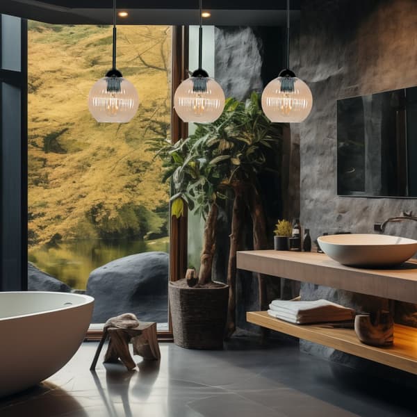SVART HÄNGANDE TAKLAMPA, BÄRNSTÄRKT GLASLAMPA, VERTIKALT 15-034