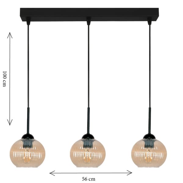 SVART HÄNGANDE TAKLAMPA, BÄRNSTÄRKT GLASLAMPA, VERTIKALT 15-034