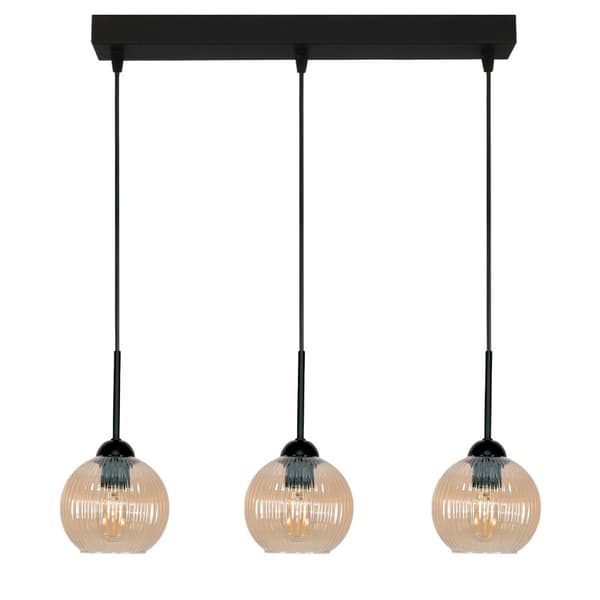 SVART HÄNGANDE TAKLAMPA, BÄRNSTÄRKT GLASLAMPA, VERTIKALT 15-034