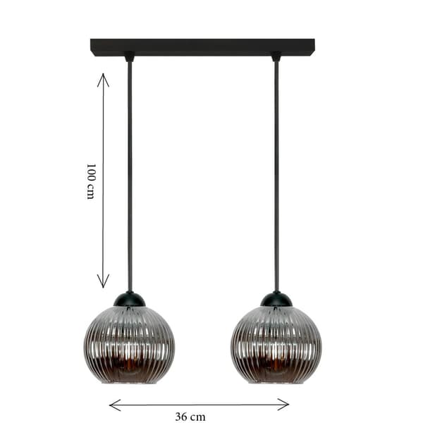 SORT HÆNGENDE LOFTSLAMPE I GRAFITGLAS SFERA 15-058