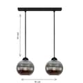Miniatyrbillede 5 af 6: SORT HÆNGENDE LOFTSLAMPE I GRAFITGLAS SFERA 15-058