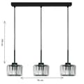 Miniatyrbillede 5 af 6: SORT HÆNGENDE LOFTSLAMPE MED GLASSKÆRM OMENA 14-954