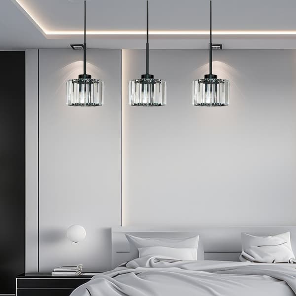 SORT HÆNGENDE LOFTSLAMPE MED GLASSKÆRM OMENA 14-954