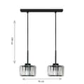 Miniatyrbillede 5 af 6: SORT HÆNGENDE LOFTSLAMPE MED GLASSKÆRM OMENA 14-958
