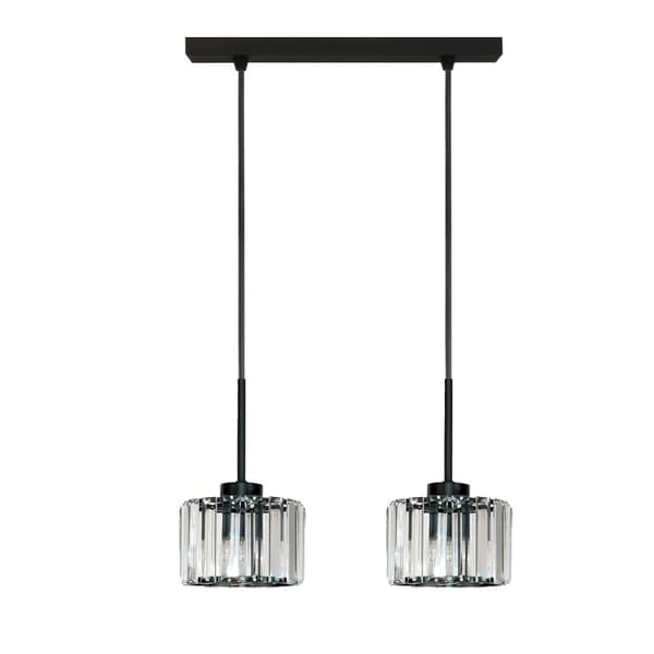 SORT HÆNGENDE LOFTSLAMPE MED GLASSKÆRM OMENA 14-958