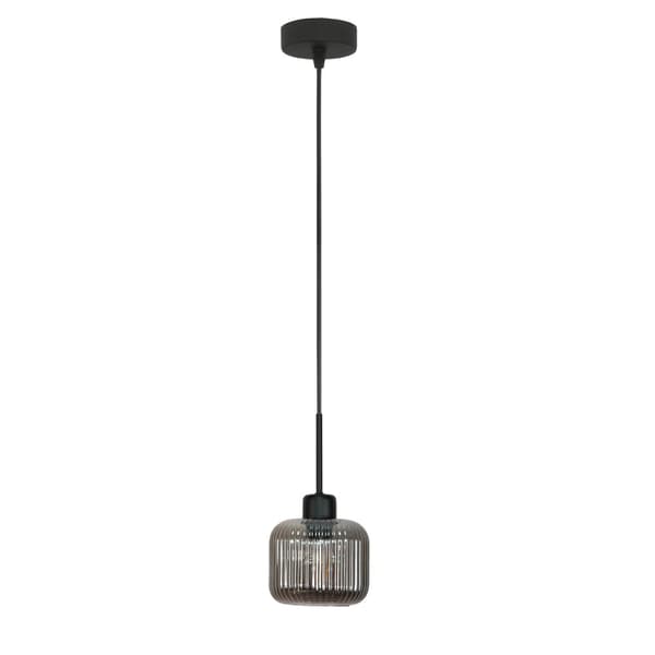 SORT HÆNGENDE LOFTSLAMPE GLASLAMPE GRAFIT BEKA GRÅ 15-005