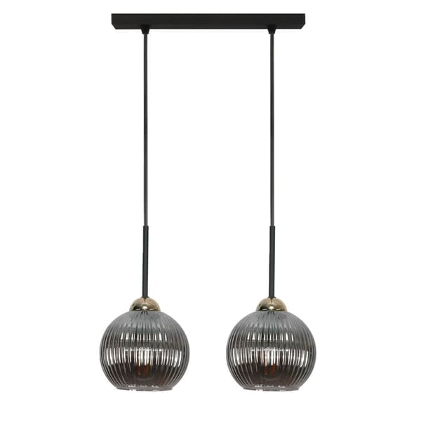 SORT HÆNGENDE LOFTSLAMPE I GLASLAMPE I GRAFIT, VERTIKALT 15-028