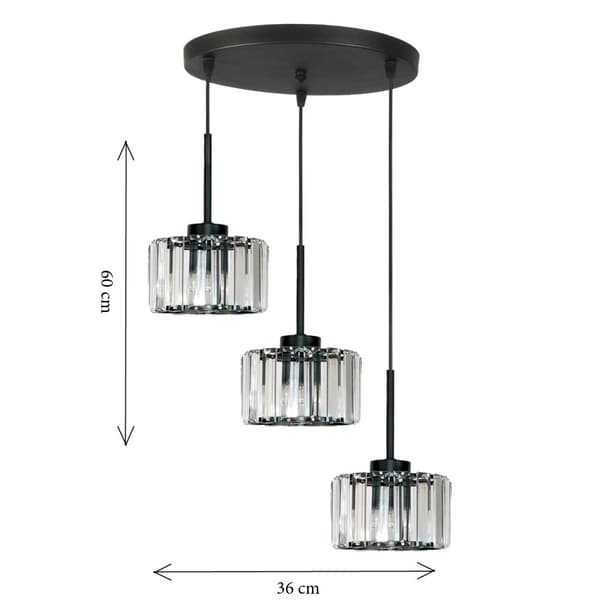 SORT HÆNGENDE LOFTSLAMPE MED GLASSKÆRM OMENA 14-952
