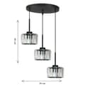 Miniatyrbillede 6 af 7: SORT HÆNGENDE LOFTSLAMPE MED GLASSKÆRM OMENA 14-952